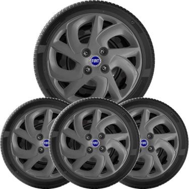 Imagem de Jogo 4X Calota Fiat Palio Uno Siena Aro 14 Grafite 231Cb