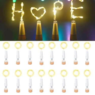 Imagem de Ceepko Luzes de garrafa USB, recarregáveis, garrafa de vinho, luzes de cortiça, cordão de LED, 20 LEDs, fio de cobre para decoração de festa de mesa, faça você mesmo