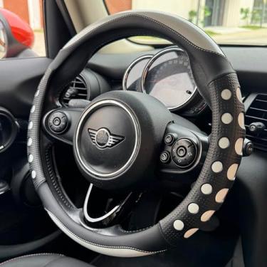 Imagem de PINCTROT Capa de volante Race Grip, design perfurado de silicone antiderrapante com acolchoamento de toque macio, aderência aprimorada para direção esportiva, universal de 35 a 38 cm (branco de