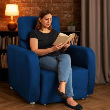 Imagem de Poltrona Reclinavel Sala De Estar Safira Amamentação - Silverio Decor,