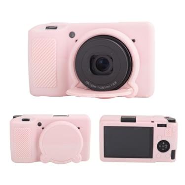 Imagem de MUZIRI KINOKOO Capa de silicone compatível com câmera Ricoh GR III/GR III X, borracha macia e leve GR III/GR IIIX/GR3, acessórios de capa protetora com capa de lente removível - rosa claro