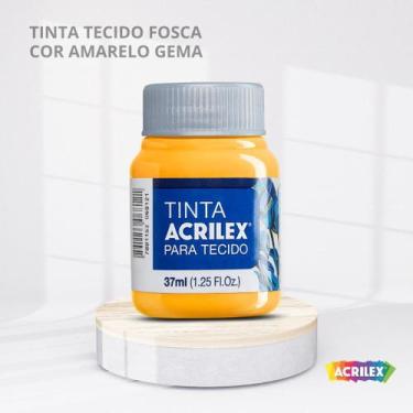 Imagem de Tinta para tecido fosca com 37ml cor amarelo gema - ACRILEX