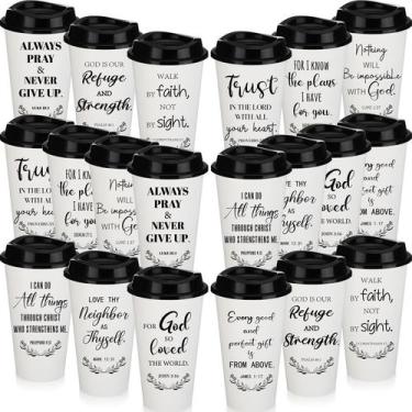 Imagem de Vasos de Café Skylety con Versículos Bíblicos Reutilizables de 16 oz P