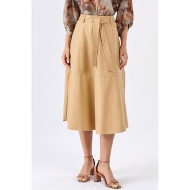 Imagem de Saia Midi Evase PKS Bege-Feminino