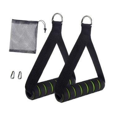 Imagem de Aymzbd 2 Peças de Alças de Exercício, Acessórios de Alça, Alças de Faixa de Resistência Antiderrapantes para Máquinas de Puxar Cabos, Polias, Equipamentos de, Verde