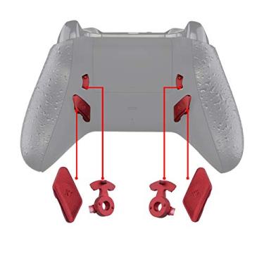 Imagem de Scarlet Red Soft Touch Grip Substituição Botões traseiros redesenhados HK3 HK4 Trava de gatilho K1 K2 Paddles para eXtremeRate Xbox One S X Controller Lofty Remapeamento e Kit de parada de gatilho