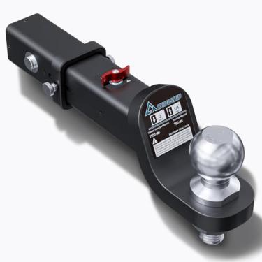 Imagem de CROSSHIP Engate de suporte de bola de reboque sem acessório - serve para receptor de 5 cm, suporte de bola de queda de 5 cm, engate de reboque de 5 cm, caminhão pesado GTW de 3,402 kg com pino para