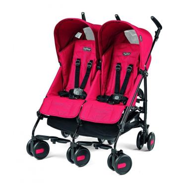 Imagem de Carrinho de Bebê Duplo para Crianças Menores de 3 Anos, Peg Perego Pliko Mini, Vermelho