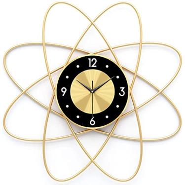 Imagem de Relógio de parede, relógio de arte, decoração de parede, funciona a pilhas, sem tiquetaque, relógio de parede grande vintage de 22 polegadas, decoração de parede de metal retro rústico para sala de