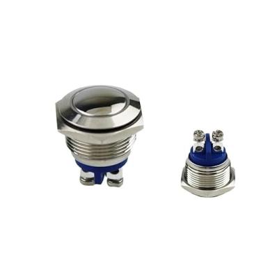 Imagem de Interruptor de botão de metal de 16 mm autorredefinindo um parafuso de buzina de ponto de acesso normalmente aberto