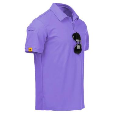 Imagem de Camisa polo ZITY de manga curta para homens roxa tamanho XL