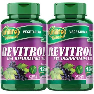 Imagem de KIT C/2 Un. Un Semente de Uva Revitrol Resveratrol 500mg 60 Cápsulas U