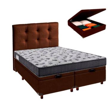 Imagem de Kit Cabeceira + Cama Box Bau + Colchão Casal D33 Iso100 Ortobom