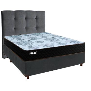 Imagem de Kit Cama Box + Cabeceira + Colchão Casal Molas Ensacadas - Life Gold - Paropas