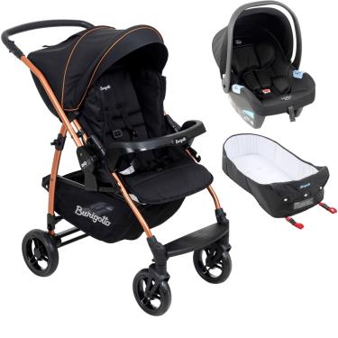 Imagem de Carrinho de Bebê Burigotto Travel System Rio K 22 Ninho Preto Cobre