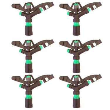 Imagem de Kit 6 Un. Aspersor De Impacto 1" POL irrigador canhão alcance até 30 m