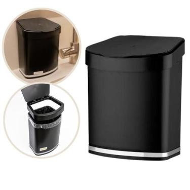 Imagem de Lixeira Pia Cozinha 2,5l Cesto De Lixo Com Tampa Removível Eleganza Pr