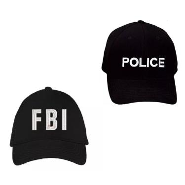 Imagem de Boné Police Ou FBI C/ Bordado Branco Festas
