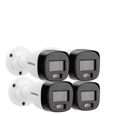 Imagem de Kit Intelbras 4 Câmeras de Segurança 3220 B Multi-hd Vhd Full Color Com Microfone e Áudio 20m Branca