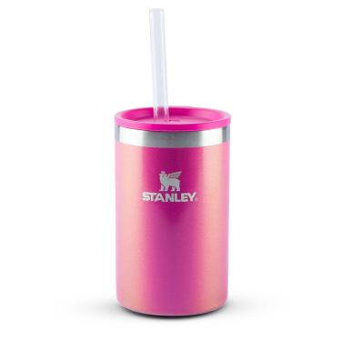 Imagem de CAN COOLER STANLEY COM CANUDO EM AÇO INOXIDÁVEL 296ML ROSA DAZZLE PINK SHIMMER 08450-00