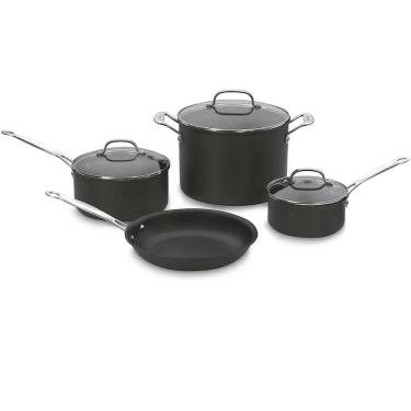 Imagem de CONJUNTO CUISINART DE PANELAS ANODIZADAS CHEF'S CLASSIC 7 PEÇAS PRETO 66-7P1