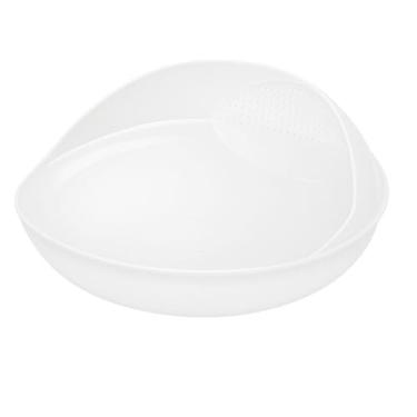 Imagem de Kit Escorredor De Massas Macarrão E Legumes Frutas Vegetais Com Alça + Lava Arroz Plástico Cores (Bola Branco | Unitário)