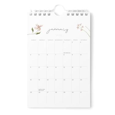 Imagem de Karto Mini calendário de parede 2026 - vertical 15 x 23 cm de janeiro de 2026 a junho de 2027 - pequeno, versátil e fácil de planejar com o calendário mensal de mesa estética - Flores