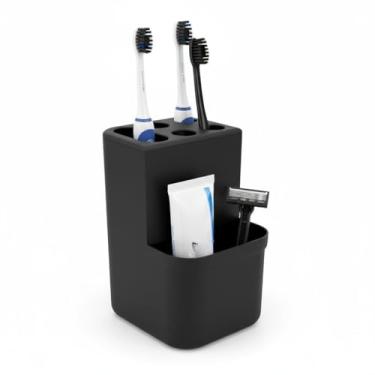 Imagem de Kit Banheiro Peças - Dispenser Sabonete Líquido 400ml + Porta Escovas para Escovas | Conjunto Organizador para Lavabo (Kit Porta Escova + Dispenser)