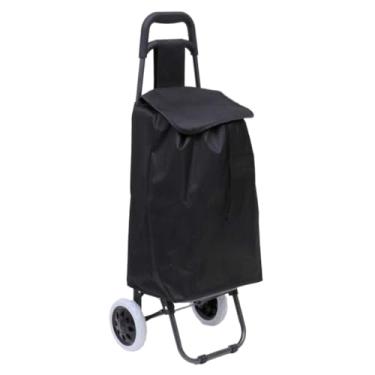Imagem de Carrinho de compras de supermercado multifuncional,capacidade de 30 kg,carrinho de compras dobrável(Preto)