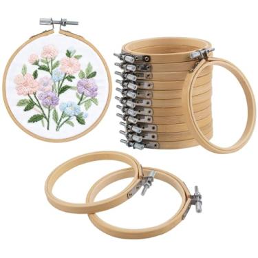 Imagem de Framendino, Pacote com 48 Bastidor de Bordado de 4", Bastidor de Madeira A Granel para Ponto Cruz, para Costura, Artesanato, Decoração para Casa