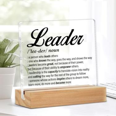 Imagem de Best Leader Gifts for Women & Men Thank You Appreciation Gifts for Boss and Mentor Acrylic Desk Sign Office Decor