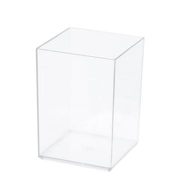 Imagem de Porta-canetas quadrado transparente criativo caixa de armazenamento compacto copo de lápis transparente organizador de artigos de papelaria acessórios de mesa presente LCC729-01