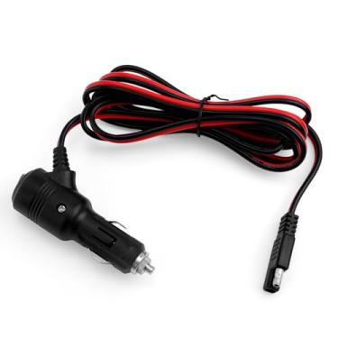 Imagem de Cabo SAE para acendedor de cigarros, extensão de isqueiro de 2,5 m, conector de fio de isqueiro de alta potência com interruptor atualizado, adaptador de plugue de isqueiro de liberação rápida para
