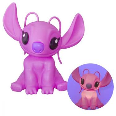 Imagem de Luminaria Angel Stitch Lover Rosa Disney C/ Lampada Led Abajur Infanti