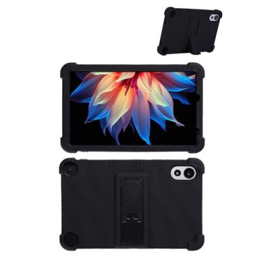 Imagem de Capa para tablet Blackview ZENO 1 de 20 cm, capa protetora FJIASTB de silicone macio para crianças com suporte ajustável, à prova de quedas (preto)