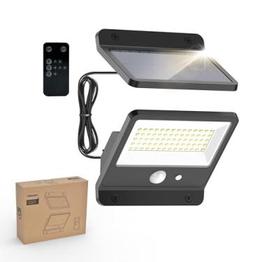 Imagem de PHILIPS Luz de segurança solar externa LED 800 lm, à prova d'água movida a energia solar, projetor montado na parede com sensor de movimento PIR e controle remoto, IP65 à prova d'água, 3 modos