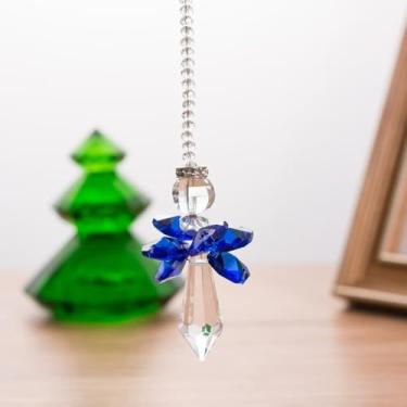 Imagem de Enfeite de carro com pingente de cristal de anjo, decoração de festa de jardim de janela - apanhador de sol prisma pendurado para para-brisas, casa, decoração de festa