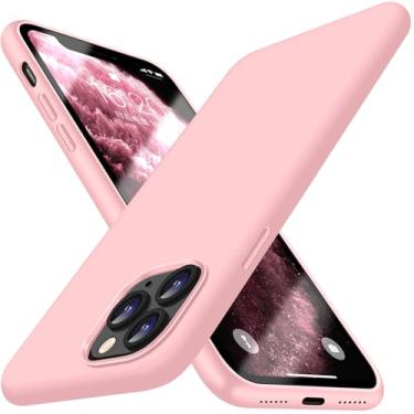 Imagem de Capa compatível com iPhone 11 Pro, capa fina de silicone líquido, capa protetora à prova de choque, capa de telefone com forro de microfibra macia antiarranhões (rosa)