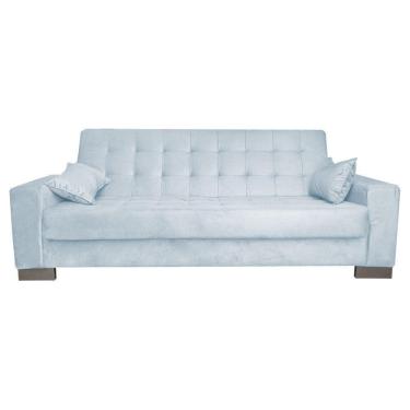 Imagem de Sofá Cama 2 Lugares Para Sala de Estar Lisboa Suede Cinza
