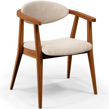 Imagem de Poltrona Decorativa Para Sala de Estar Jantar Cecília L02 Suede Bege - Lyam Decor