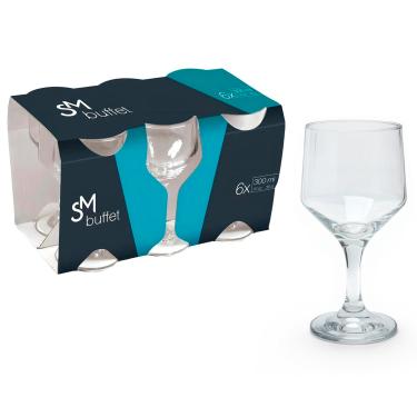 Imagem de Taça para Vinho e Água Buffet SM 300ml 6 Unidades - Nadir RJ700