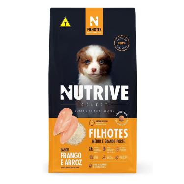 Imagem de Ração Cães Nutrive Select Filhotes Médio e Grande Frango e Arroz 15kg
