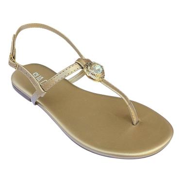 Imagem de Sandália Rasteira Fem Sua Cia Metalizado Dourado 8358.15652