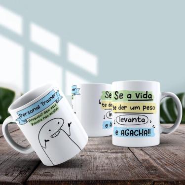Imagem de Caneca De Porcelana 325ml Flork Profissões Masculino Personal Trainer