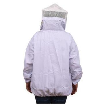Imagem de Jaleco Apicultor Com Máscara E Chapéu Branco Ventilado T. Único Brim -