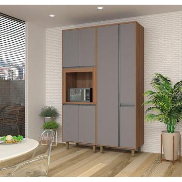 Imagem de Armário De Cozinha Compacta 2 Peças Vanilla Com Cinza
