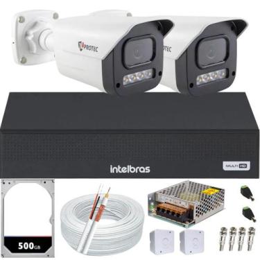 Imagem de Kit 2 Câmeras 1080p Full Color C/Áudio Dvr Intelbras 4ch 500GB