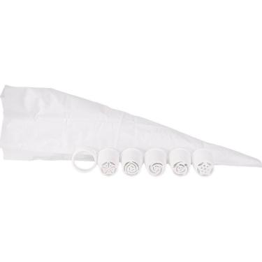 Imagem de Kit 5 Bicos Confeitar Russos + Saco Confeiteiro Branco