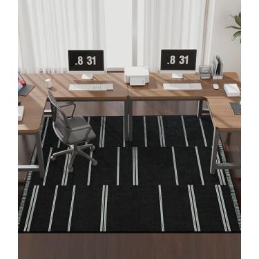 Imagem de chakme Tapete de cadeira de escritório para piso de madeira, 183 cm x 122 cm, protetor de mesa de computador, fácil de deslizar, para cadeira de rodinhas embaixo da mesa, suporte antiderrapante, lavar