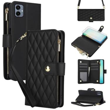 Imagem de Asuwish Capa de celular para Samsung Galaxy A06/A07 com protetor de tela de vidro temperado e carteira com zíper, suporte para cartão, suporte flip, acessórios para celular AO6 5G/AO7 4G A 06 07 LTE
